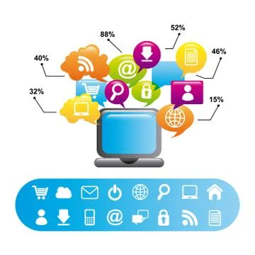 Social network over white background vector illustration Stock Illustration