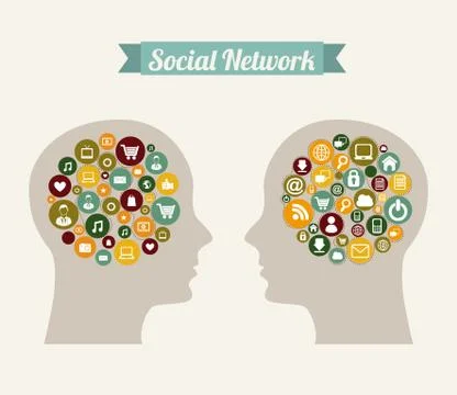 Social network over white background vector illustration Stock Illustration
