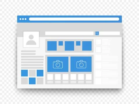 Social network page interface ui concept isolated on transperant alpha イラスト素材