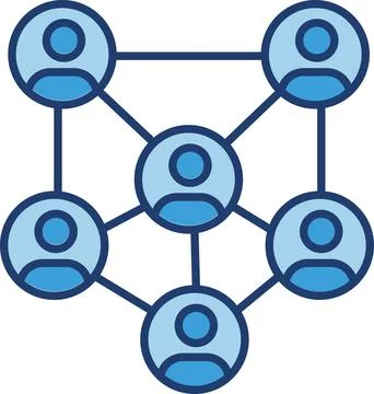 Social Network, People Connection, Complex Networking Stock Illustration