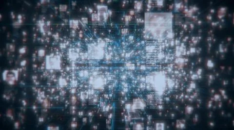 Social network people connection greed. Big data concept, flood of 스톡 일러스트