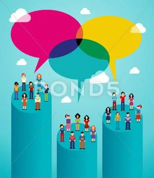 Social network people global viral communication Stock Illustration
