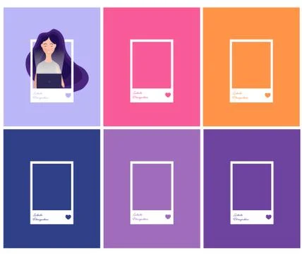 Social network photo frame vector illustration. Avatar profile picture. Woman Stock Illustration