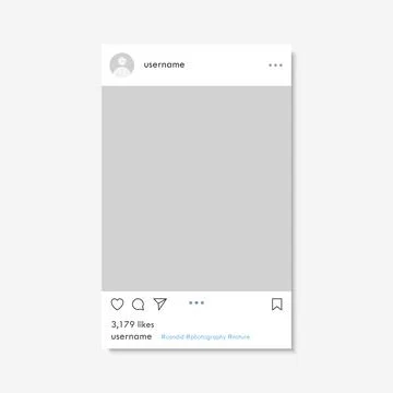 Social network post blank mockup vector template Stock Illustration
