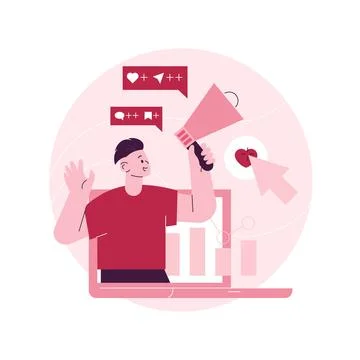 Social network promotion abstract concept vector illustration. Stock Illustration