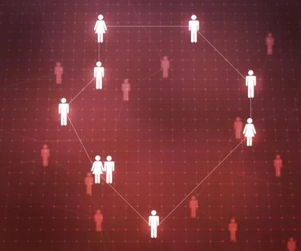 Social network red background Stock Illustration