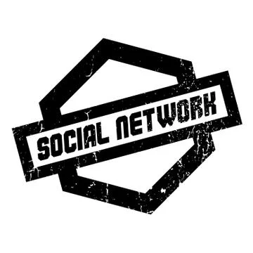Social Network rubber stamp Stock Illustration