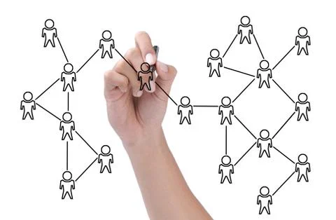 Social network scheme isolated over white background Stock Illustration