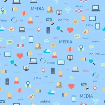 Social network seamless Illustrazione stock