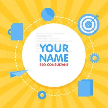 Social network SEO optimization consultant avatar. Place for your name. Tem.. Stockillustratie