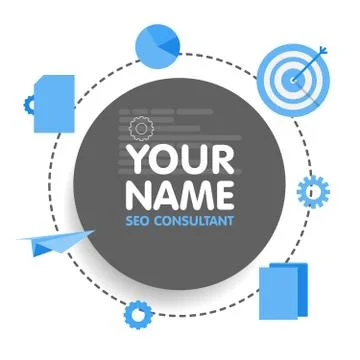 Social network SEO optimization consultant avatar. Place for your name. Tem.. Stockillustratie