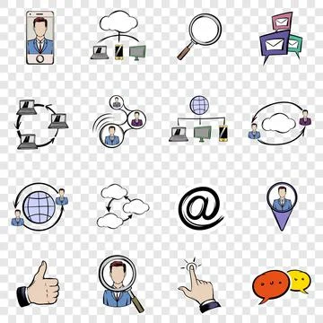Social network set icons Stockillustratie