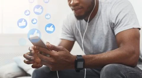 Social network sharing and commenting in the online community Stock Photos