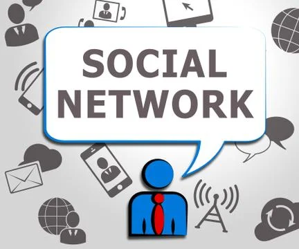 Social Network Shows Virtual Interactions 3d Illustration Stock Illustration