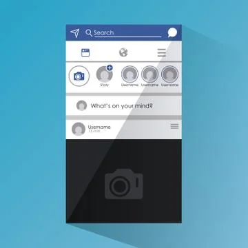 Social network smartphone interface Illustrazione stock