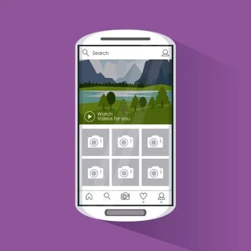 Social network smartphone interface Stock Illustration