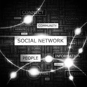 SOCIAL NETWORK SOCIAL NETWORK. Background concept wordcloud illustration. ... Stock Photos