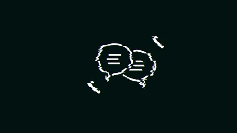 Social Network Speech Bubbles Icon Technology Glitch Fx Stock Footage 133793083