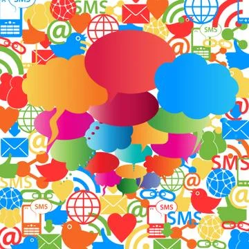 Social network speech bubbles Stock Illustration