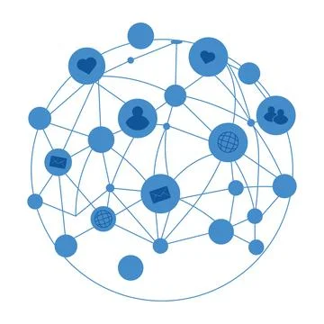 Social network sphere tech 스톡 일러스트