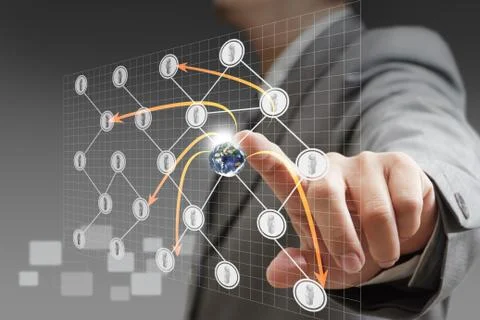 Social network structure, elements of this image furnished by nasa イラスト素材