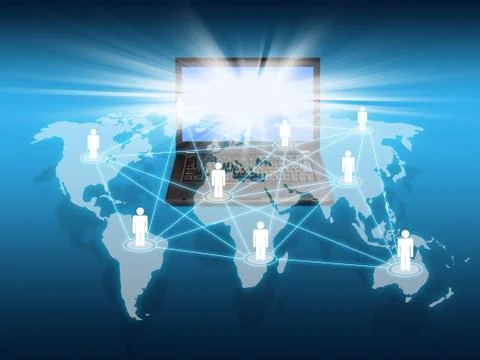 Social network structure icon, networking concept, technology Stock Photos