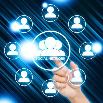Social network structure icon, networking concept, technology Stock Photos