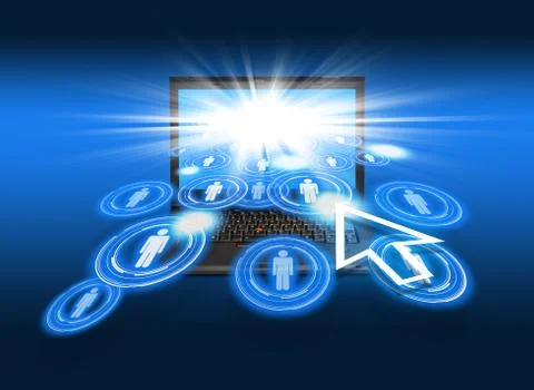 Social network structure icon, networking concept, technology Stock Photos