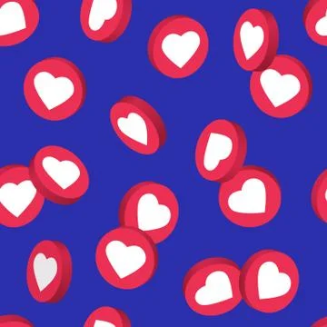 Social network symbol seamless pattern. Like and thumbs up icons isolated on  Stock Illustration