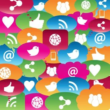 Social network talk bubbles Stock Illustration