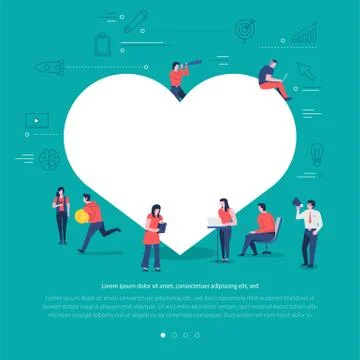Social network teamwork Stock Illustration