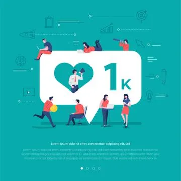 Social network teamwork Stock Illustration