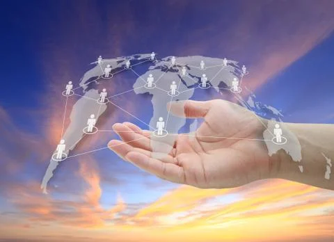 Social network technology Stock Illustration