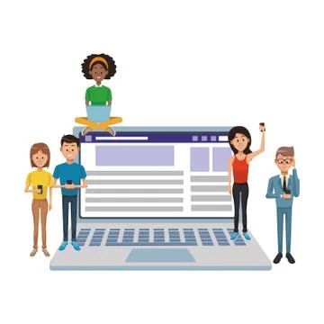 Social network technology Stock Illustration