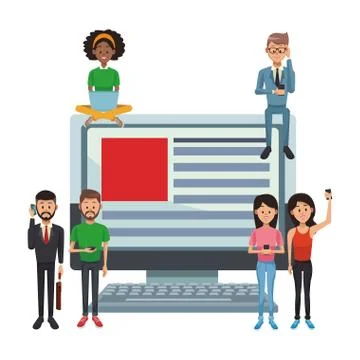 Social network technology Illustrazione stock