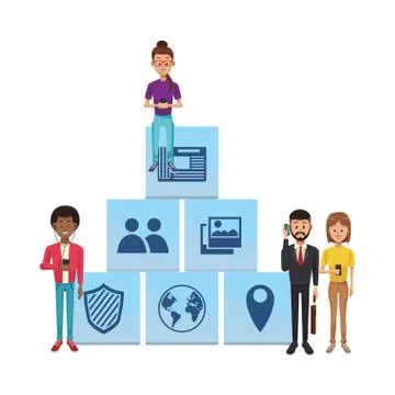 Social network technology Illustrazione stock