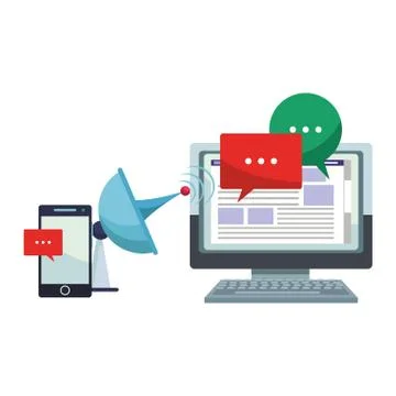 Social network technology 스톡 일러스트