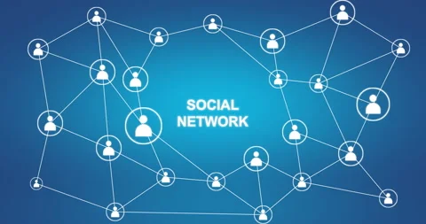 Social Network Text with Blue background 動画素材 177392129