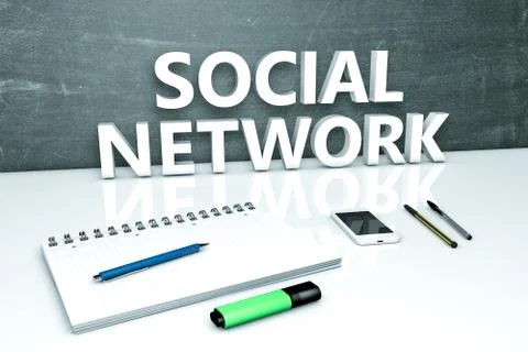 Social Network text concept Stock Illustration