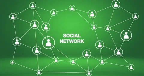 Social Network Text with Green background Stock Footage 177419792