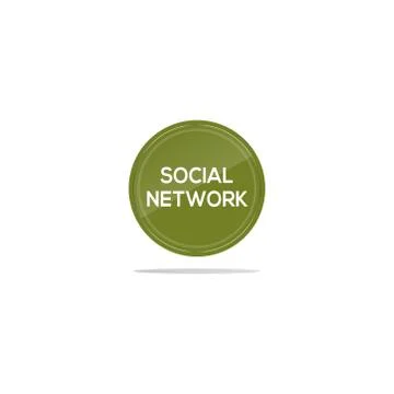 Social network text in green circle 스톡 일러스트