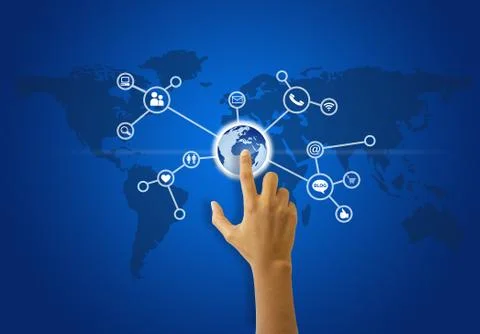 Social network touchscreen Stock Illustration