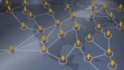 Social Network on USA Map Illustrazione stock