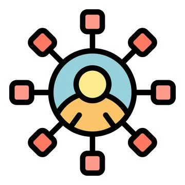 Social network user icon vector flat Stock Illustration