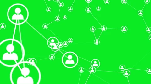Social network user icons isolated on green screen. Element of interface Video stock 242291210
