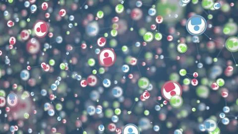 Social network users activity. Conceptual 3D rendering Stock Illustration