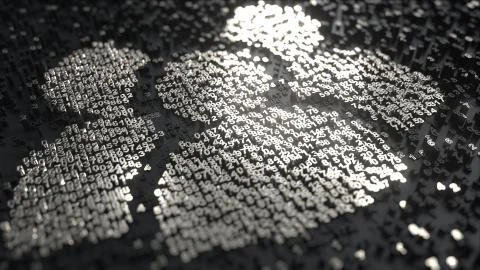 Social network users icon made of silver numbers. 3D rendering Stock Illustration