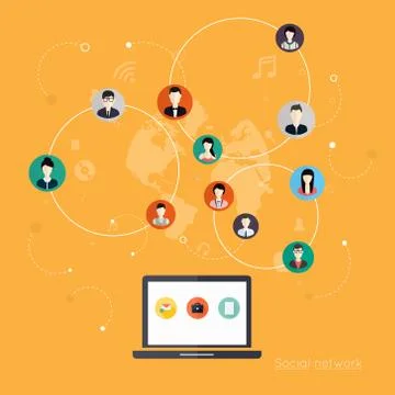 Social Network Vector Concept. Stock Illustration