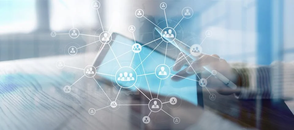Social Network Visualization for Business Communication and Professional Co.. Foto stock