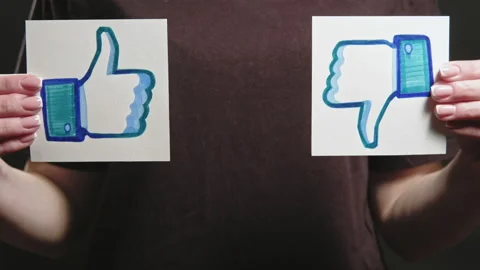 Social network vote hands thumb up down set 3 Stock Footage 134699160